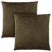 Pillows / Set Of 2 / 18 X 18 Square / Insert Included / Decorative Throw / Accent / Sofa / Couch / Bedroom / Polyester / Hypoallergenic / Green / Modern - Monarch Specialties I 9263