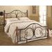 Hillsdale Furniture Milwaukee Queen Metal Bed with Cherry Wood Posts, Textured Black - 1422BQRP