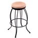 "Holland 300030BWNatOak 3000 Georgian 30"" Bar Stool /w Black Wrinkle Finish, Natural Oak Seat"