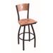 "Holland 83036BWMedMplBMedMpl 830 Voltaire 36"" Bar Stool /w Black Wrinkle Finish, Medium Maple Seat, Medium Maple Back"