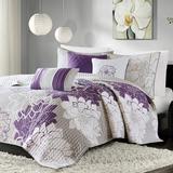 Madison Park Lola Full/Queen 6 Piece Quilted Coverlet Set in Purple - Olliix MP13-2312