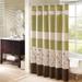 "Madison Park Serene 72x72"" Faux Silk Embroidered Floral Shower Curtain in Green - Olliix MP70-1918"