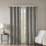 "SunSmart Mirage 50x95"" Knitted Jacquard Total Blackout Panel in Grey - Olliix SS40-0017"