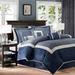 Madison Park Genevieve King 7 Piece Comforter Set in Navy - Olliix MP10-4042