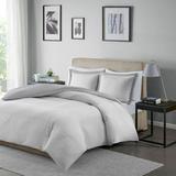 Madison Park Essentials Hayden Twin Reversible Stripe Duvet Cover Mini Set in Grey - Olliix MPE12-642