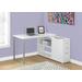 Computer Desk / Home Office / Corner / Left / Right Set-Up / Storage Drawers / L Shape / Work / Laptop / Metal / Laminate / White / Grey / Contemporary / Modern - Monarch Specialties I 7133