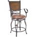 "Big & Tall Copper Stamped Back 24"" Seat Height Counter Stool w/ Arms - Powell 222-430"