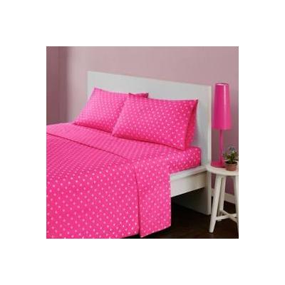 Mi Zone Polka Dot Full Cotton Sheet Set in Dark Pink - Olliix MZ20-500