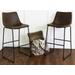 "30"" Industrial Faux Leather Barstool in Whiskey Brown (Set of 2) - Walker Edison CHL30WB"