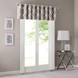 "Madison Park Saratoga 50x18"" Fretwork Print Valance in Grey - Olliix MP41-2020"