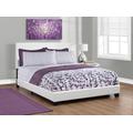 Bed / Queen Size / Platform / Bedroom / Frame / Upholstered / Pu Leather Look / Wood Legs / White / Transitional - Monarch Specialties I 5911Q