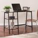 Avery Metal/Glass Sawhorse/A-Frame Writing Desk in Black - SEI Furniture HO6531