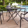 Palm Harbor Outdoor Wicker Folding Table Brown - Crosley CO7205-BR