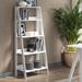 "55"" Wood Ladder Bookshelf in White - Walker Edison BS55LDWH"