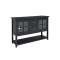 52 in. Wood Console Table TV Stand - Black - Walker Edison W52C4CTBL