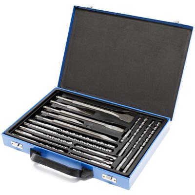 Wiltec - sds Hammer Bohrersatz 17 teilig für elektrischen Bohrhammer, Set mit Bohrern und Meißeln Image