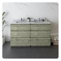 Loon Peak® Herlein 58" Free-Standing Double sink Bathroom Vanity Base Only Wood//Manufactured Wood in Gray | 34.1 H x 58 W x 20 D in | Wayfair