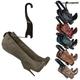 Boot Butler Boot Rack - Reclaim Your Closet & Extend The Life of Your Boots - Easy to Assemble & Built to Last - 5-Pair Organiser & Shaper - Fits Most Closet & Boot Sizes, Black/Chrome BB101-5H4LBLCH