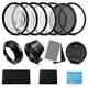Fotover 77mm Lens Filter Accessories Kit:UV CPL Adjustable ND Filter ND2-ND400,Macro Close up Filter set(+1,+2,+4,+10),Lens Hood 3 in 1 Grey Card for Canon Nikon Sony Pentax Olympus Fuji DSRL Camera