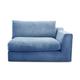 CAVADORE Sofa-Modul "Fiona"mit Armteil rechts / individuell kombinierbar als Ecksofa, Big Sofa oder Wohnlandschaft / 138 x 90 x 112 / Webstoff hellblau