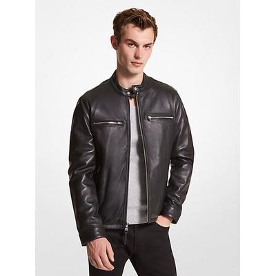 Michael Kors Leather Moto Jacket Black M