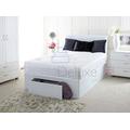 Faux White Leather Divan Bed Including MATTRESSES | HEADBOARD | Storage Drawers by Comfy Deluxe LTD (6FT 0 Drawers, White Leather)