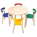 ECR4Kids Bentwood Round Table & Curved Back Chair Set, Kids Furniture, 5-Piece Wood in Brown | 20.5 H x 29.5 W in | Wayfair ELR-15821-NT