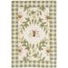 Green/White 30 x 0.25 in Area Rug - Elara Floral Handmade Wool Area Rug Wool Laurel Foundry Modern Farmhouse® | 30 W x 0.25 D in | Wayfair