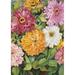 Toland Home Garden Vibrant Zinnias Polyester 18 x 12.5 inch Garden Flag in Brown/Green/Pink | 18 H x 12.5 W in | Wayfair 119139