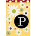 Toland Home Garden Floral Monogram Polyester 1'6 x 1 ft. Garden Flag in Yellow/Brown | 18 H x 12.5 W in | Wayfair 119911