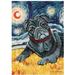 Toland Home Garden Van Growl-Black Pug 2-Sided Polyester 40 x 28 in. House Flag in Black/Brown | 40 H x 28 W in | Wayfair 102661