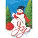 Toland Home Garden Knitting Snowman 28 x 40 inch House Flag, Polyester in Blue/Green | 40 H x 28 W in | Wayfair 102500