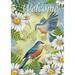 Toland Home Garden Bluebirds and Daisies Polyester 18 x 12.5 inch Garden Flag in Blue/Brown/Green | 18 H x 12.5 W in | Wayfair 112581
