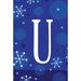 Toland Home Garden Winter Snowflakes Monogram Garden flag, Polyester in Blue | 18 H x 12.5 W in | Wayfair 1110188