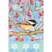 Toland Home Garden Winter Woods Chickadee Polyester 18 x 12.5 in. Garden Flag in Blue | 18 H x 12.5 W in | Wayfair 1110451
