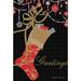 Toland Home Garden Sparkly Stocking 28 x 40 inch House Flag, Polyester in Black/Red | 40 H x 28 W in | Wayfair 1010817