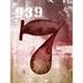 Buy Art For Less Retro 'Lucky Number 7' by Brandi Fitzgerald Graphic Art Print on Wrapped Canvas in Brown | 16 H x 12 W x 1.5 D in | Wayfair