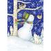 Toland Home Garden Critter Snowman 28 x 40 inch House Flag, Polyester in Blue | 40 H x 28 W in | Wayfair 109636