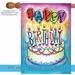 Toland Home Garden Birthday Wishes 28 x 40 inch House Flag, Polyester in Blue | 40 H x 28 W in | Wayfair 102601