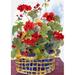 Toland Home Garden Geranium Basket 28 x 40 inch House Flag, Polyester in Green | 40 H x 28 W in | Wayfair 109136