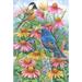 Toland Home Garden Chickadee And Indigo Bunting 28 x 40 inch House Flag, Polyester in Gray/Green | 40 H x 28 W in | Wayfair 109969