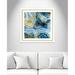 Mercer41 'Touch of Gold Agate I' Framed Graphic Art Print on Paper in Blue | 34.25 H x 34.25 W x 1.13 D in | Wayfair