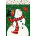 Toland Home Garden Dancing Snowman 2-Sided Polyester 12 x 18 in. Garden Flag in Brown/Green | 18 H x 12.5 W in | Wayfair 119736