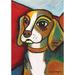 Toland Home Garden Pawcasso-Beagle 28 x 40 inch House Flag, Polyester in Black/Brown/Red | 40 H x 28 W in | Wayfair 102640