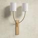 Birch Lane™ Ansted 2 - Light Hardwired Armed Sconce Metal/Fabric in Yellow | 24.5 H x 14.75 W x 6.75 D in | Wayfair BRAY7605 39561965