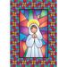 Toland Home Garden Stained Glass Angel Polyester 40 x 28 in. House Flag in Green/Pink | 40 H x 28 W in | Wayfair 109273