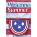 Toland Home Garden Bunting on Striped Welcome Summer Polyester 40 x 28 in. House Flag in Gray/Red | 40 H x 28 W in | Wayfair 109819