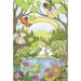 Toland Home Garden Robins And Pond Critters 28 x 40 inch House Flag, Polyester in Gray/Green | 40 H x 28 W in | Wayfair 109750
