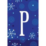 Toland Home Garden Winter Snowflakes Monogram Garden flag, Polyester in Blue | 18 H x 12.5 W in | Wayfair 1110183