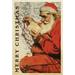 Toland Home Garden Santa at the Map Polyester 18 x 12.5 inch Garden Flag in Brown/Red | 18 H x 12.5 W in | Wayfair 1110099